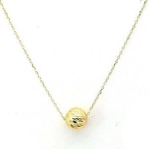 Intense Shine Faceted Bead Chain Necklace 18K Solid Gold